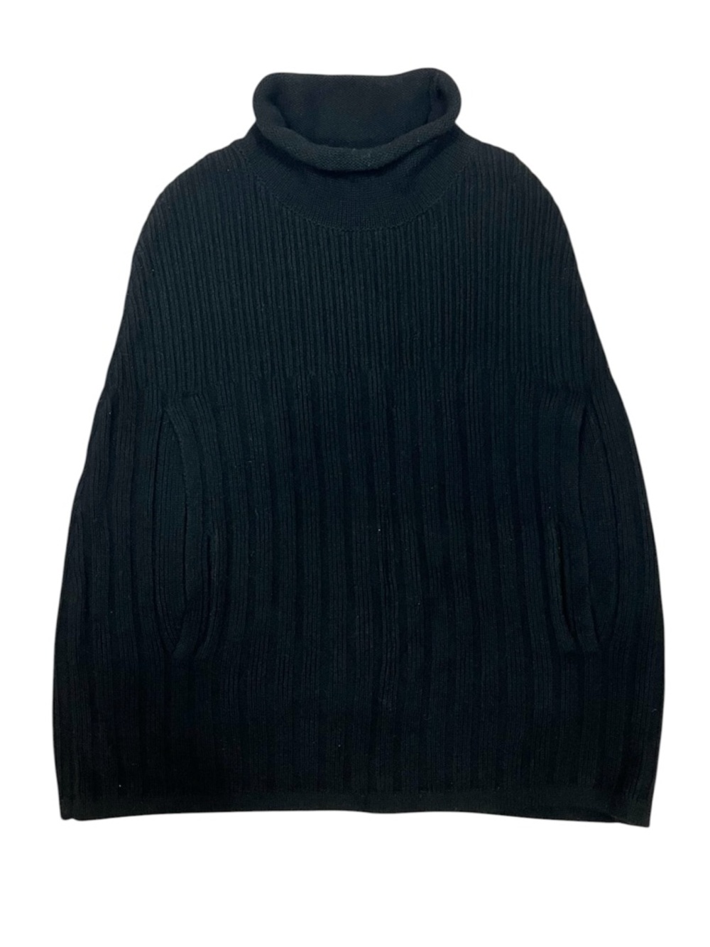 Vince Black Alpaca Wool Cashmere Blend Mock Neck Pullover Poncho Kangaroo Pocket